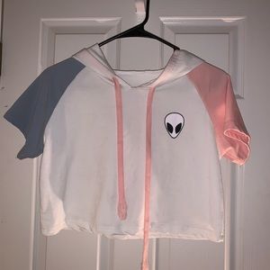 SMALL alien crop hoodie